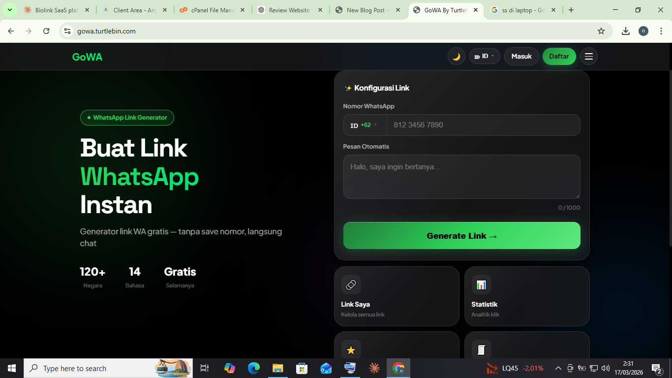 Create WhatsApp Links Instantly with GoWA